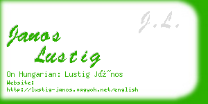 janos lustig business card